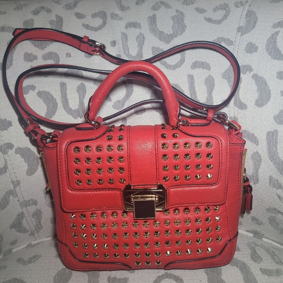 Rebecca Minkoff Elle Red Gold Mini Leather Stud - Picture 3 of 13